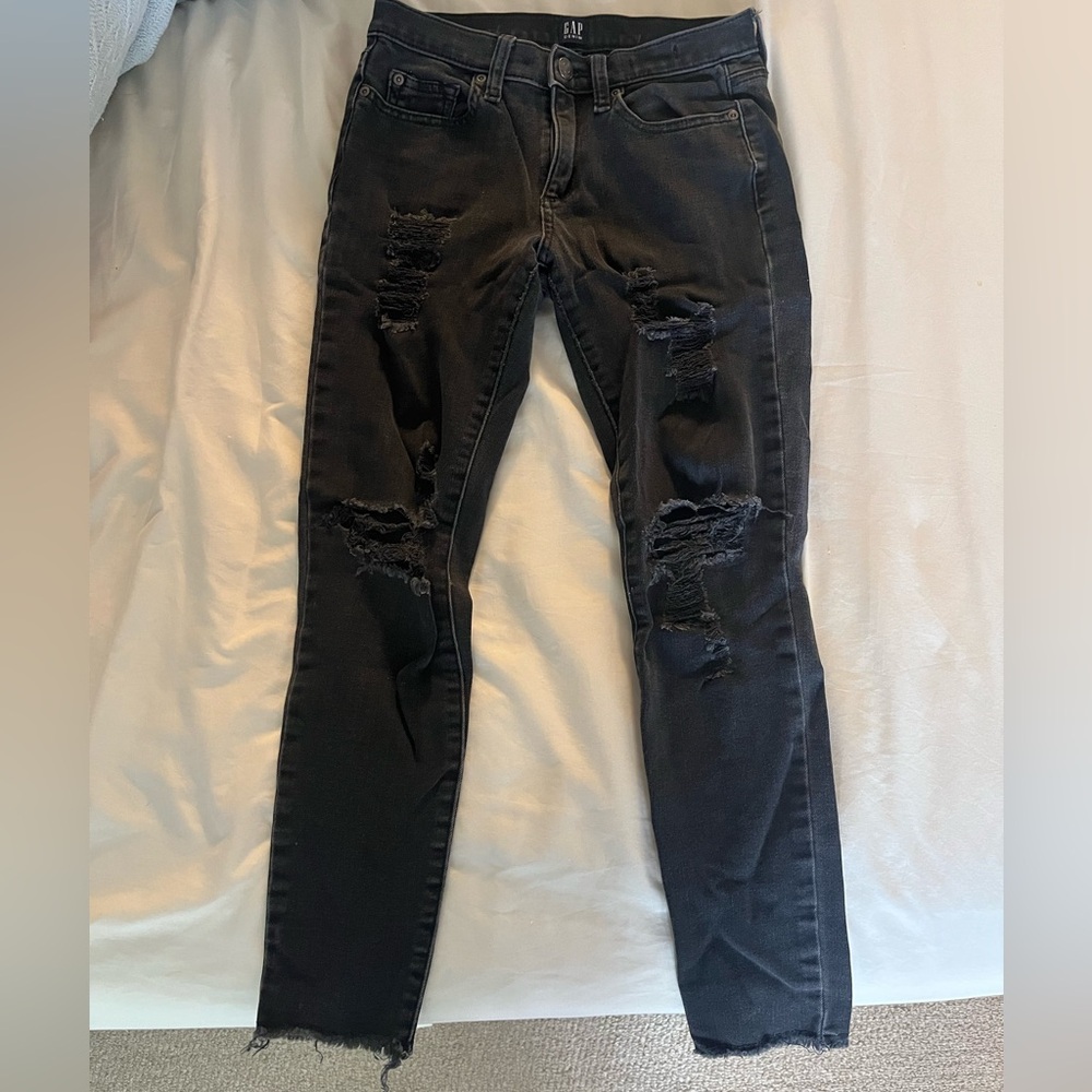 GAP Black Ripped Skinny Jeans